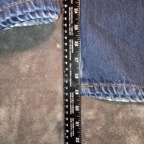 Banana Republic Jeans Womens Sz 32L Long Blue High Rise Wide Leg Zip‎ Pocket - Picture 4 of 8